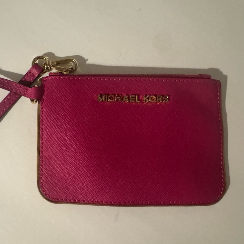 Michael Kors Fuchsia Wristlet with Gold Hardware